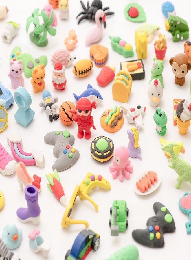 CLOCK KING 132pcs 3D Cute Kids Erasers, Random Desktop Pet Toys Gifts, Classroom Rewards Kids Party Gifts, Various Styles Such as Animals, Food, Plants, Space, Princess, Sports, Halloween, Christmas - Image 4